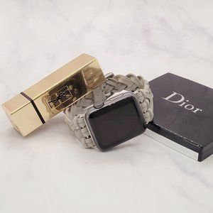 Leather Apple WatchBand Women Braided Strap Bracelet for 38mm 40mm 41mm